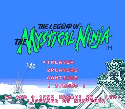 Legend of the Mystical Ninja, The (USA) Title Screen